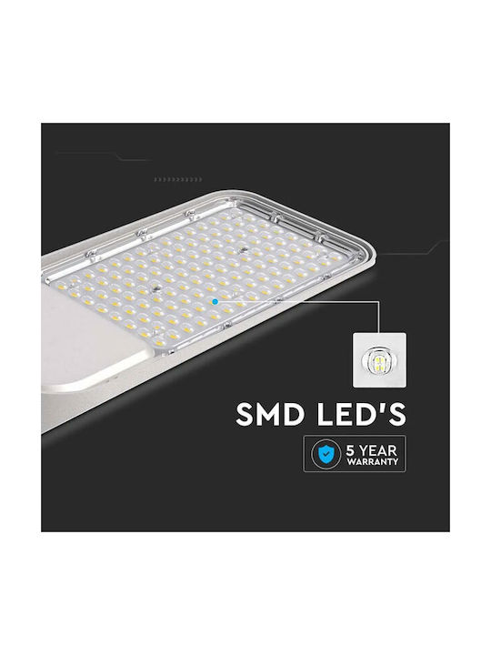 V-TAC Εξωτερικό Φωτιστικό LED Δρόμου 50W με Φυσικό Λευκό Φως IP65 Γκρι