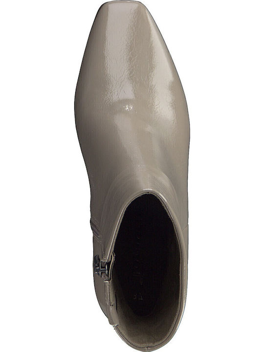 Stiefeletten Damen aus Lackleder Taupe