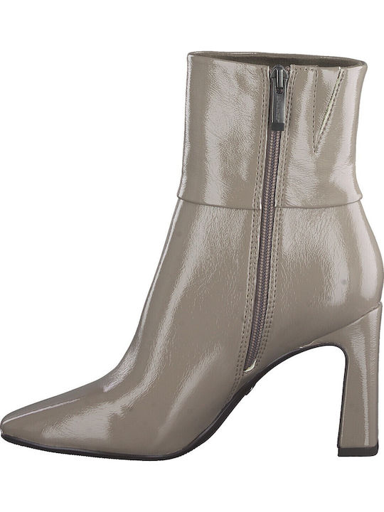 Stiefeletten Damen aus Lackleder Taupe