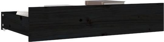 vidaXL Sertar de pat din Lemn cu Roți în Culoare Negru 95x57x18cm 4buc