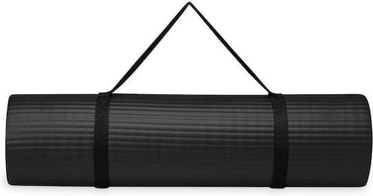 Gaiam Fitness Στρώμα Γυμναστικής Yoga Μαύρο με Ιμάντα Μεταφοράς (172x61x1cm)
