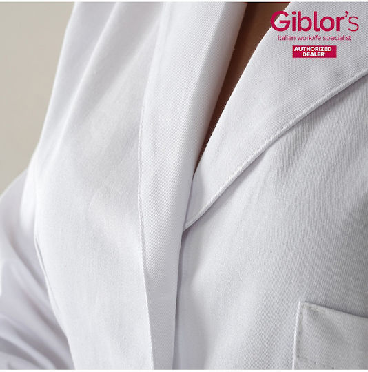 Giblor's Milly Γυναικεία Ιατρική Ρόμπα Λευκή Βαμβακερή