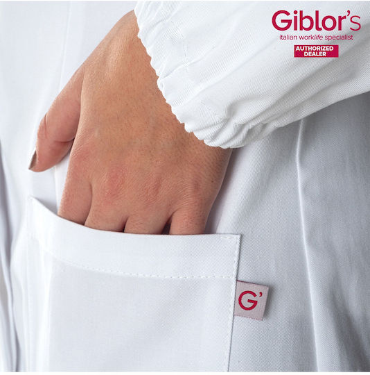 Giblor's Tristano Ανδρική Ιατρική Ρόμπα Λευκή Βαμβακερή