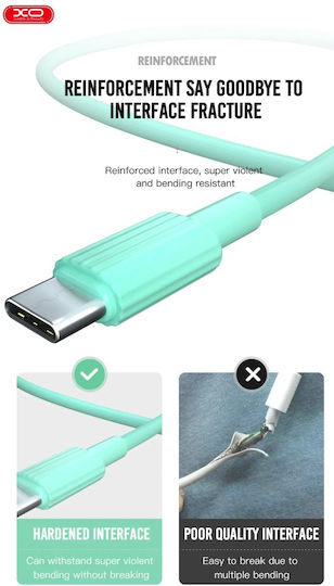 XO NB156 Regular USB 2.0 to micro USB Cable Λευκό 1m (16.005.0053)