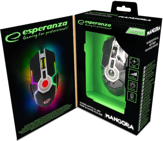 Esperanza EGM701 Gaming Ποντίκι 7200 DPI Μαύρο