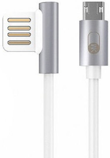 WK Ъгъл (90°) USB 2.0 до микро USB кабел Бял 1м (250118) 1бр