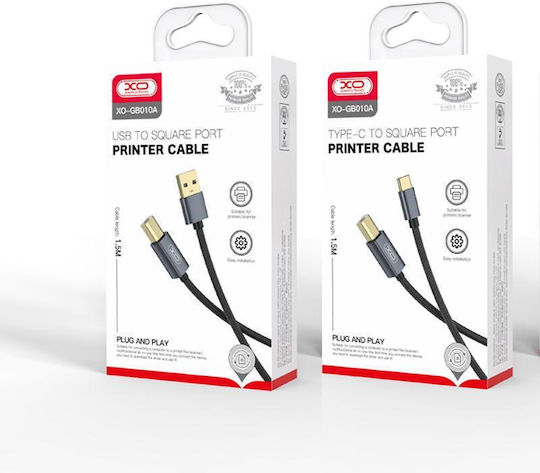 XO USB 2.0 Cablu USB-A - USB-B Negru 1.5m 16.009.0010