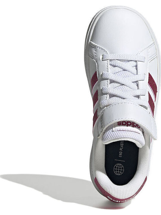 Grand Court 2.0 EL K Kids Sneakers with Hook-and-Loop Closure Cloud White / Team Real Magenta