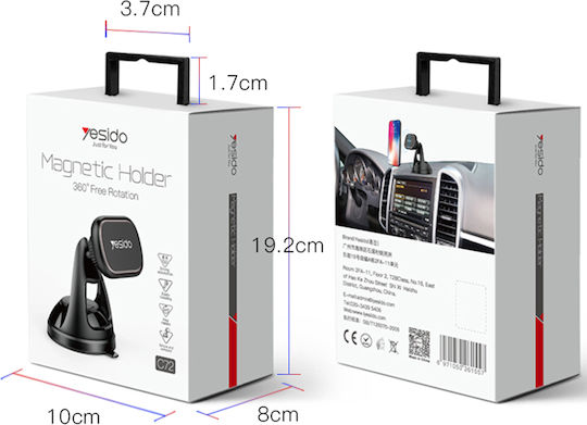Yesido C72 Suport Auto pentru Telefon cu magnet Neagră