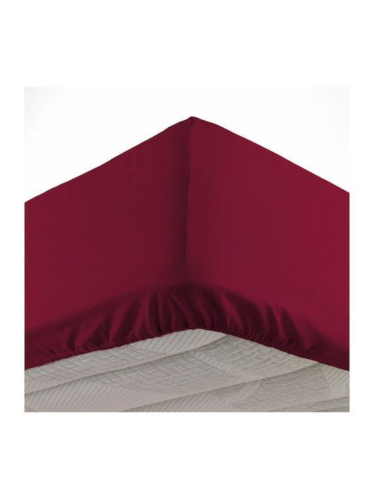 Douceur d'Intérieur Lina Σεντόνι Υπέρδιπλο με Λάστιχο 160x200εκ. Burgundy