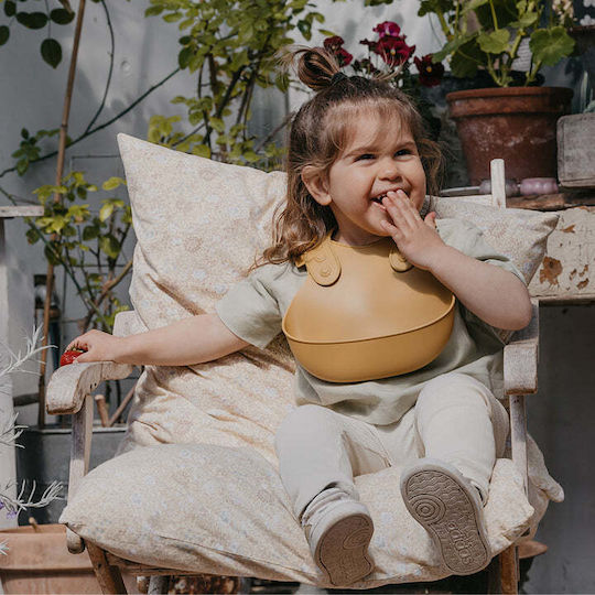 Bibs Overall Waterproof Bib Silicone with Button & Pocket Gray