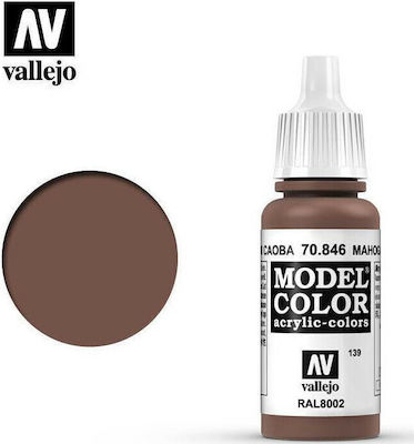 Acrylicos Vallejo Model Model Making Paint Mahogany Brown 17ml VAL70846 70846