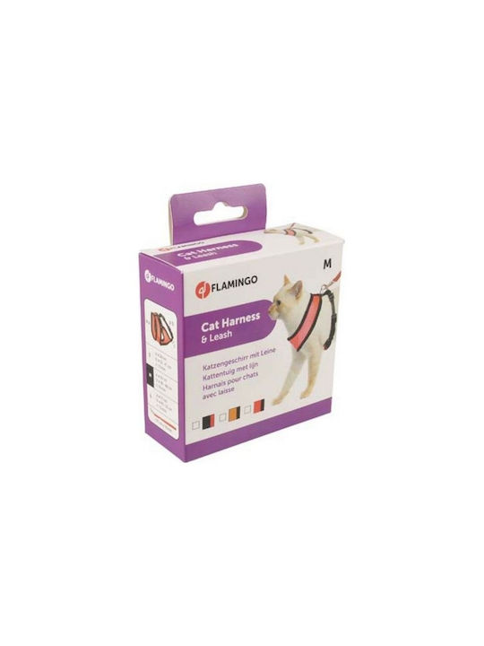 Flamingo Колан за котка с ръководство Червен 10мм x 46 - 48см 000882