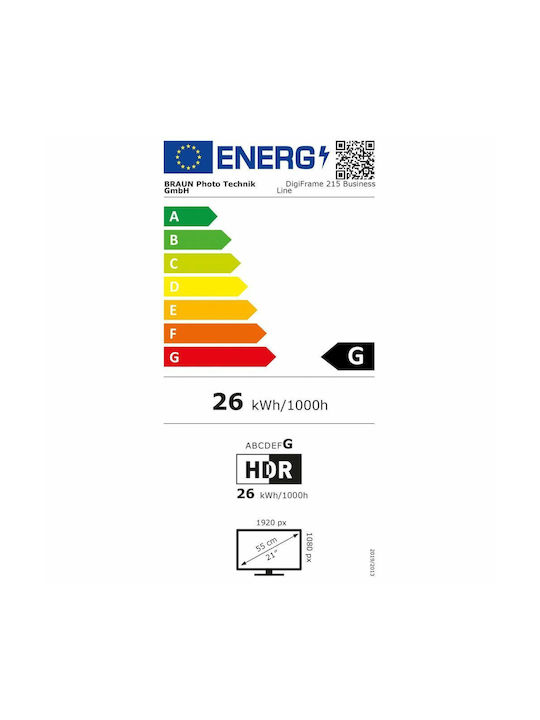 Braun Phototechnik DigiFrame 215 Business Line Ψηφιακή Κορνίζα LED 21.5" Ανάλυσης 1920x1080 Μαύρη