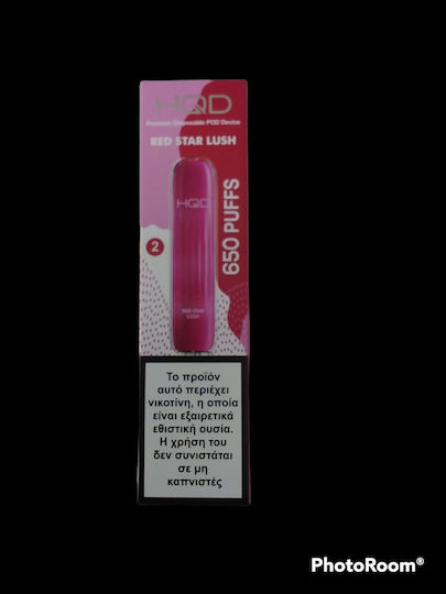 HQD Wave Einweg-E-Zigarette 650 Einweg-E-Zigaretten Roter Stern Lush 2ml 18mg Rosa