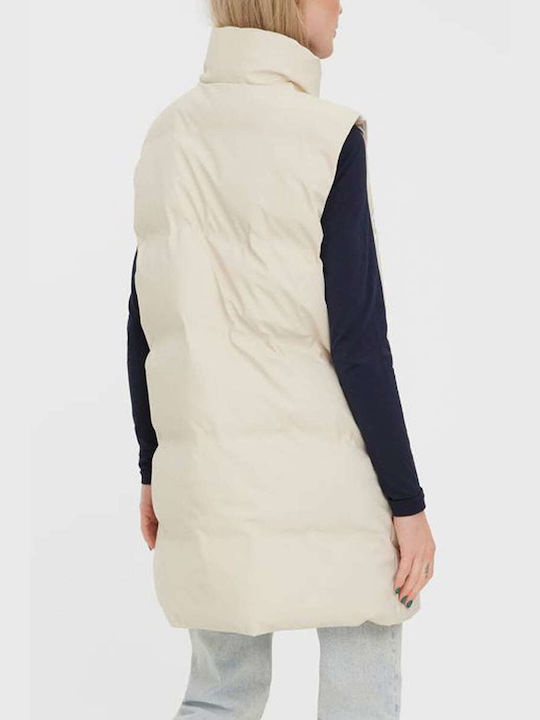 Vero Moda Lung Jachetă de femei Fără mâneci Puffer pentru iarnă Birch