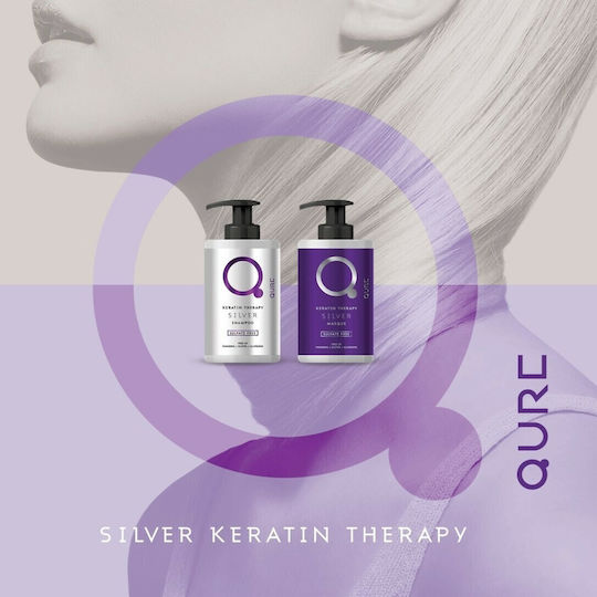 Qure Keratin Therapy Hair Treatment Set with Keratin for Coloured Hair with Shampoo & Mask 2 Pieces