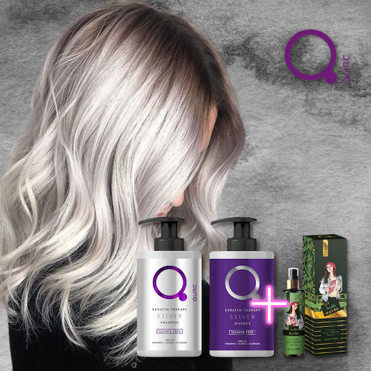 Qure Keratin Therapy Hair Treatment Set with Keratin for Coloured Hair with Shampoo & Mask 2 Pieces