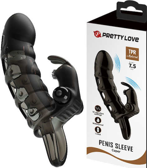 Pretty Love Cuper Προέκταση Πέους με Δόνηση Black 19cm