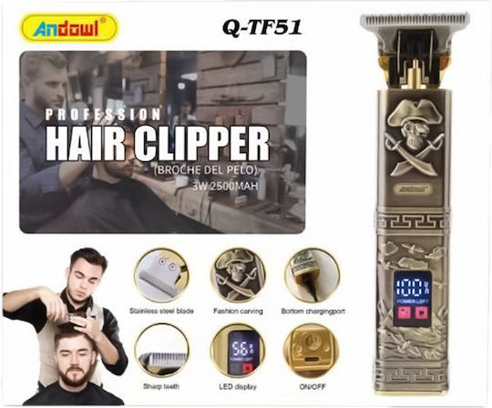 Andowl Rechargeable Hair Clipper Gold Q-TF51