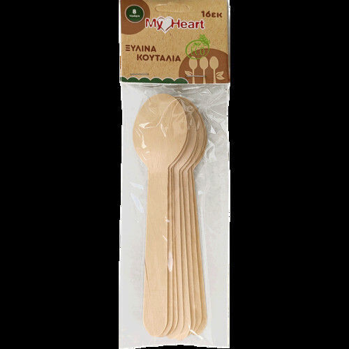 My Heart Biodegradable Spoon Disposable Wooden 8pcs