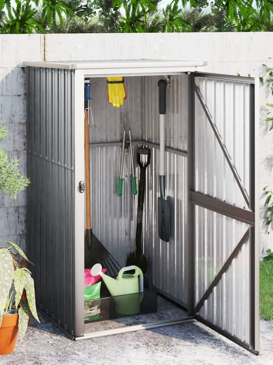 Metallic Galvanized Garden Warehouse with Single-Leaf Door Γκρι L0.88xW0.89xH1.61cm