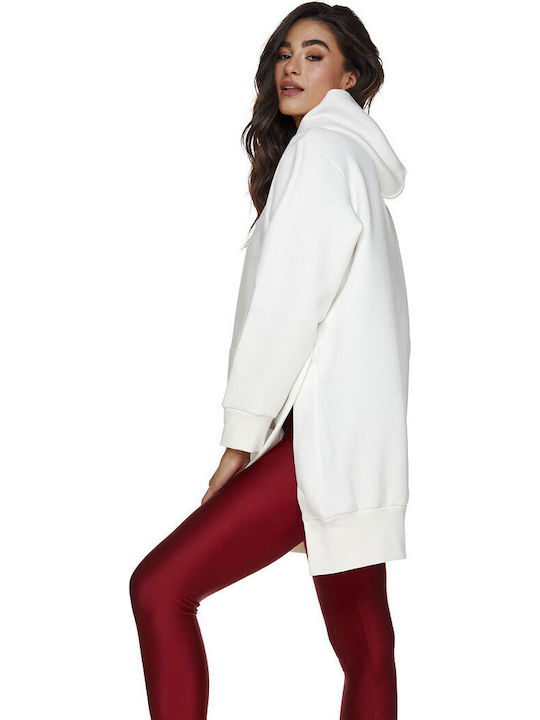 Women's Long Hooded Sweatshirt White