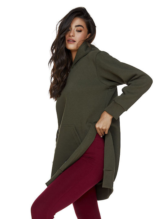 Women's Long Hooded Sweatshirt Khaki
