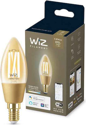 WiZ Smart Λάμπα LED 25W για Ντουί E14 και Σχήμα C35 Θερμό Λευκό 370lm Dimmable