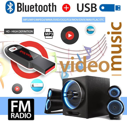 Ηχοσύστημα Αυτοκινήτου 2DIN (Bluetooth/USB/AUX) με Οθόνη Αφής 7"