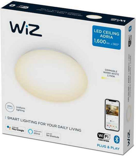 WiZ Smart Deckenleuchte 32cm Weiß mit Integrierter LED und Fernbedienung