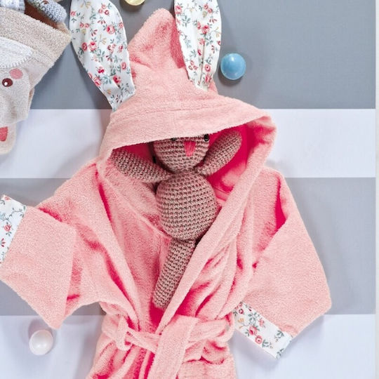 Kentia Kids Hooded Bathrobe Hummer Pink