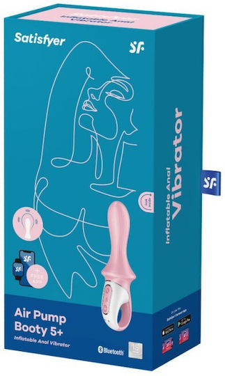 Satisfyer Air Pump Booty 5+ Inflatable Anal Vibrator Pink 23.6cm