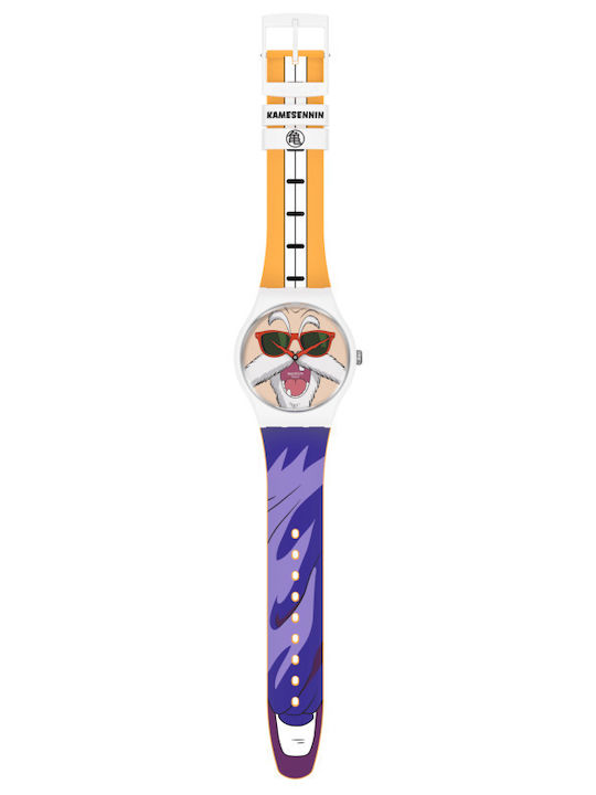 Swatch Dragonball Z Ανδρικό Ρολόι 41mm Μπαταρίας με Καουτσούκ Λουράκι Kamesennin