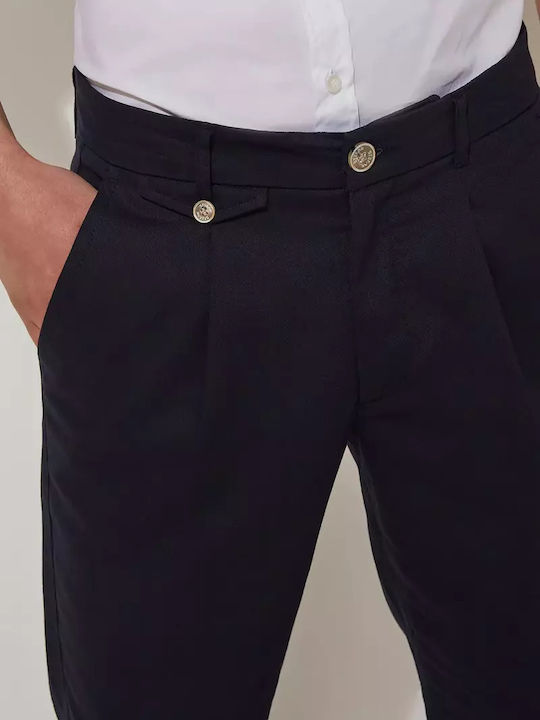 Trousers Chino Elastic in Slim Fit Navy Blue