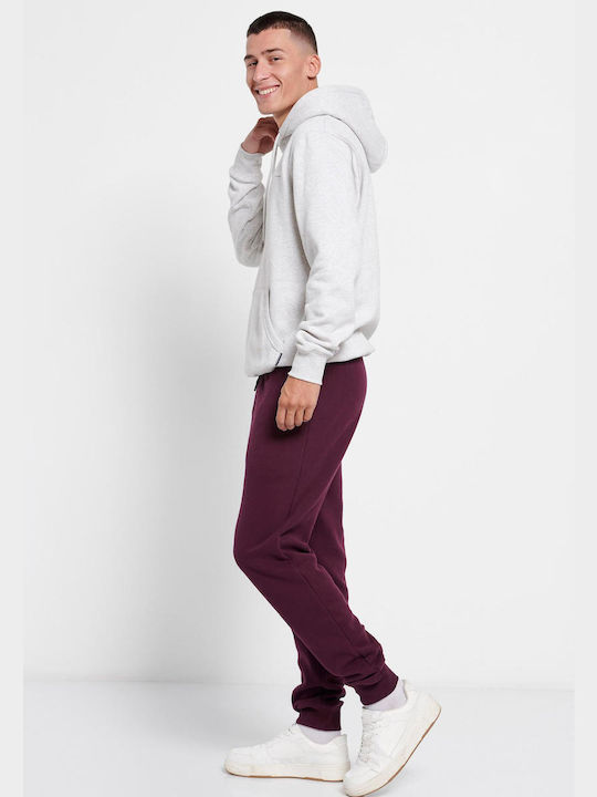 Men's Sweatpants with Rubber Burgundy
