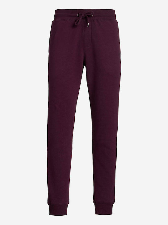 Men's Sweatpants with Rubber Burgundy
