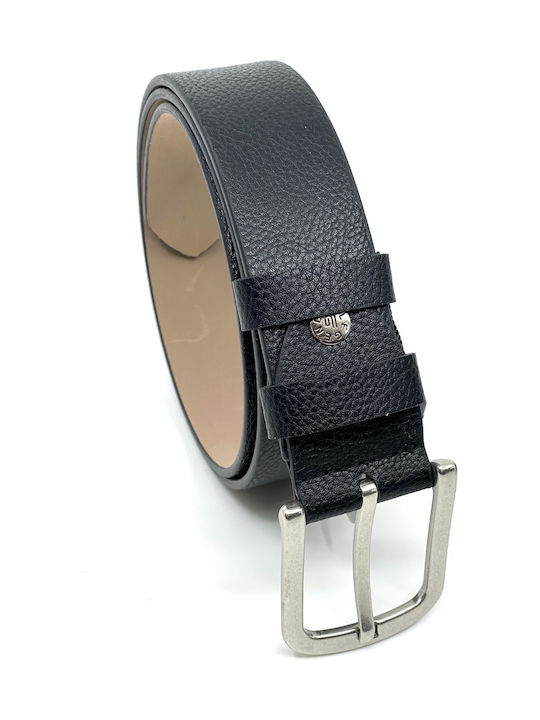 Legend Accessories Men's Artificial Leather Wide Belt Black