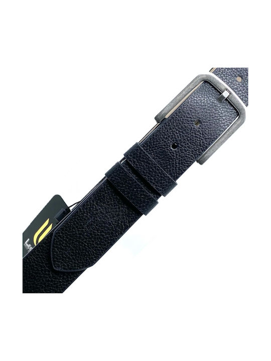 Wide Men's Belt from Artificial Leather Black