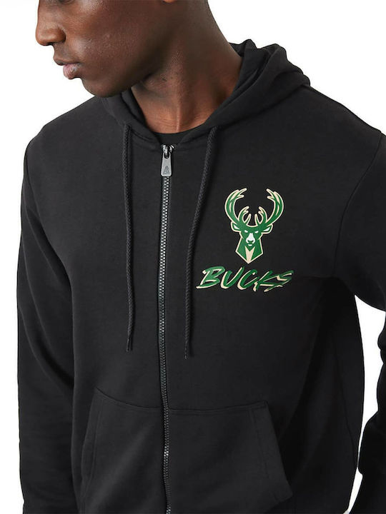 Milwaukee Bucks NBA Black Hoodie Cardigan