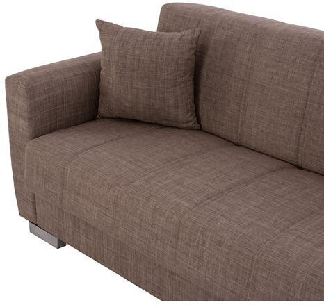 Polya Three-Seater Couch Bed with Storage Space Brown 215x80x77 cm