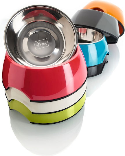 Hunter Stainless Steel Bowl Food for Dog & Cat with Base 350ml 18.5cm in Black Color