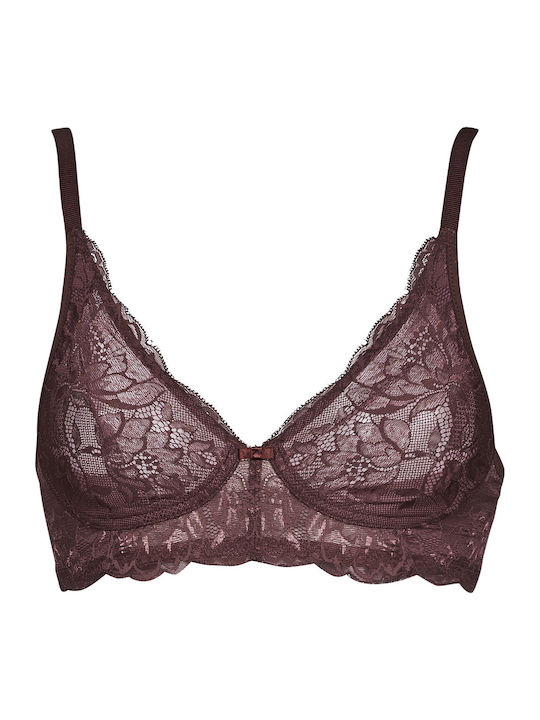 Amourette Charm Chocolate Bra without Padding & without Underwire