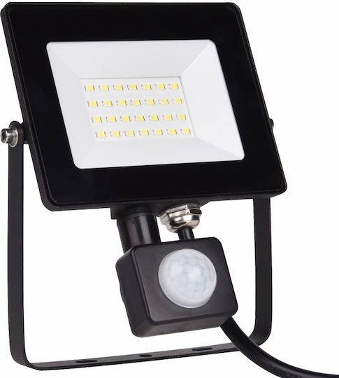 Elvhx Waterproof LED Flood Light 20W Cold White 6500K with Motion Sensor and Photocell IP65
