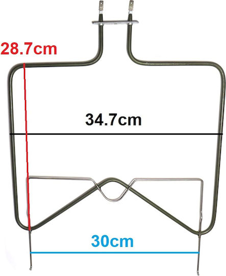 10.10.12.15 Bottom Replacement Oven Heating Element Compatible with Whirlpool Indesit Bauknecht 28.7x34.7cm
