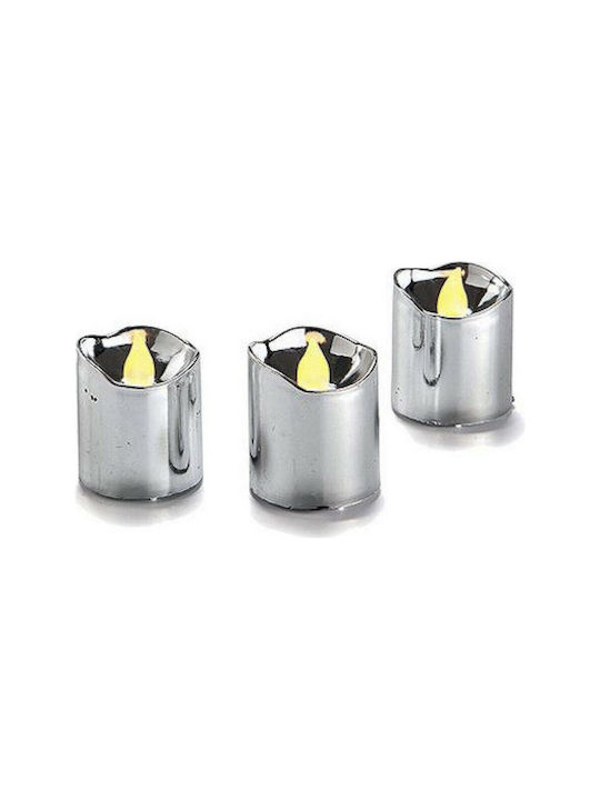 Decorative Lamp Wax Polish LED Battery Silver