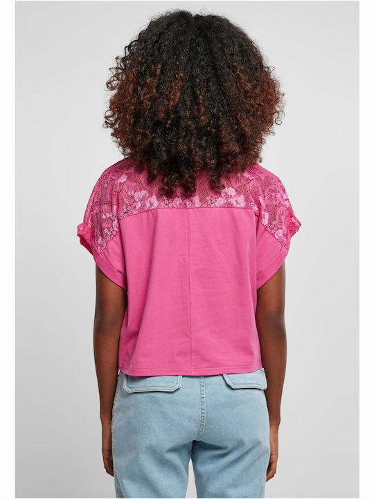 Urban Classics Women's Summer Blouse Cotton Short Sleeve Brightviolet