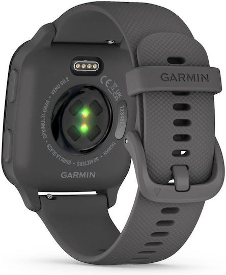 Garmin Venu Sq 2 Aluminium 40mm Waterproof Smartwatch with Heart Rate Monitor (Slate Aluminium Bezel with Shadow Grey Case and Silicone Band)
