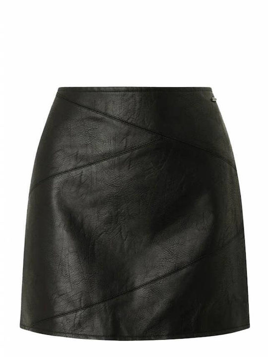 Luna Leder Mini Rock Schwarz