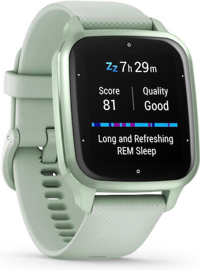 Garmin Venu Sq 2 Aluminium 40mm Waterproof Smartwatch with Heart Rate Monitor (Metallic Mint Aluminium Bezel with Cool Mint Case and Silicone Band)
